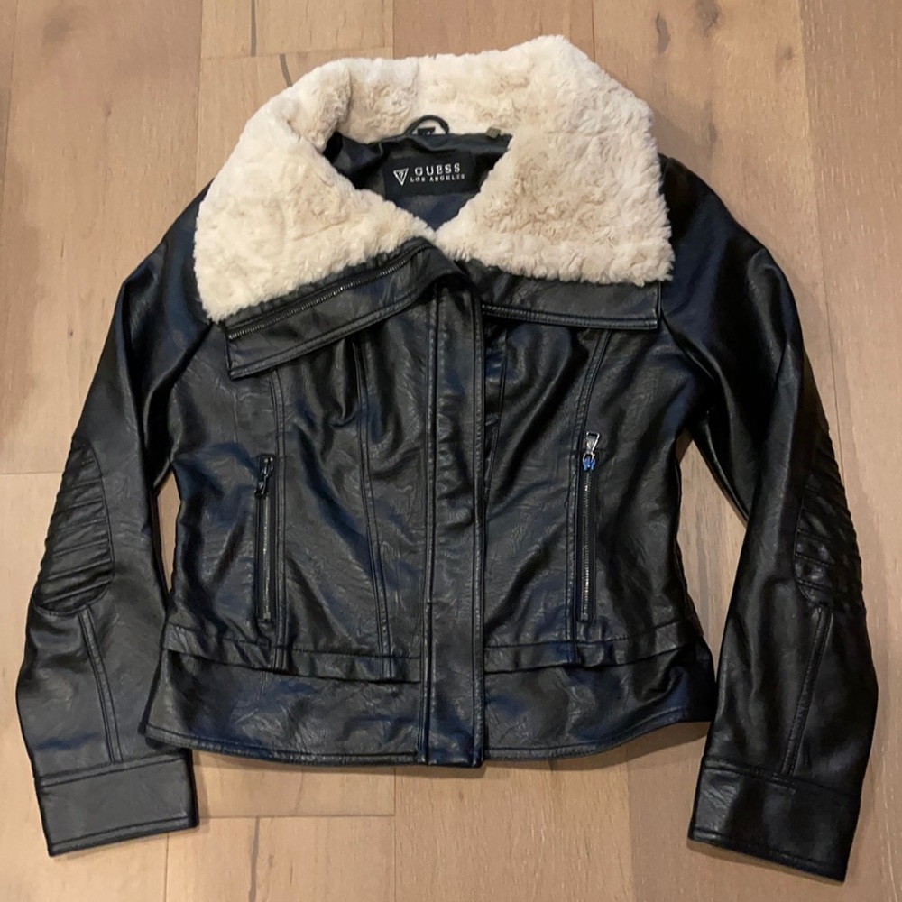 Guess Los Angeles Leather Faux Jacket, Women’s Large